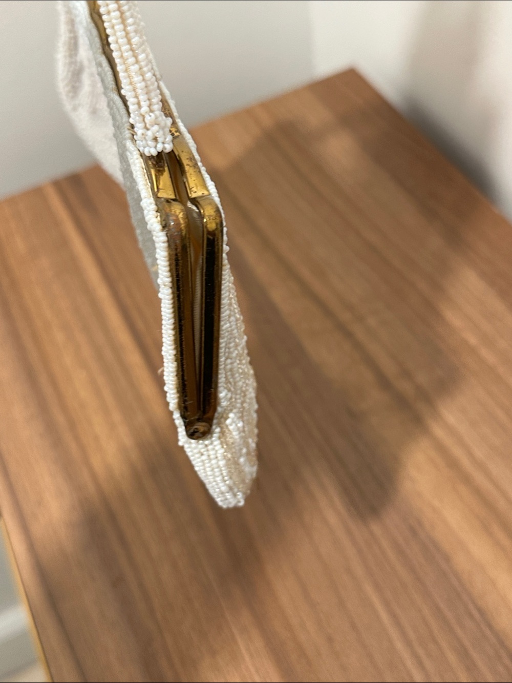 Vintage Beaded Ivory Evening Clutch - Picture 5 of 10
